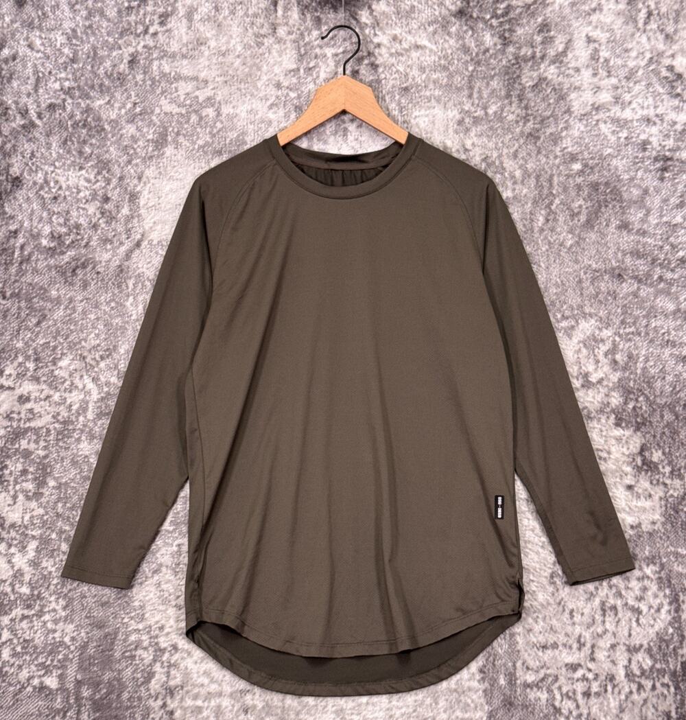ASRV Shirt Medium Mens Silver Lite 2.0 Green Long Sleeve